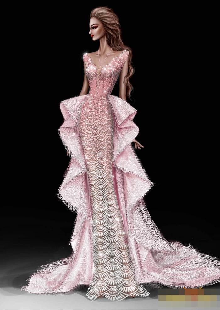 saostar-gcht5decpjfqcp2h Điều thú vị xoay quanh váy dạ hội của Hoa hậu Ý Nhi: Màu hồng chuẩn Miss World Ảnh 2