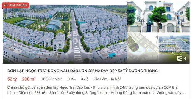 Giao dịch giảm nhưng biệt thự, nhà liền kề ở Hà Nội vẫn ở mức 200 triệu đồng/m2