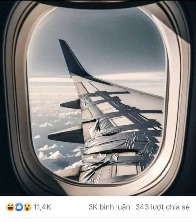 Sự thật về ảnh cánh máy bay dán 'băng keo' lan truyền trên mạng
